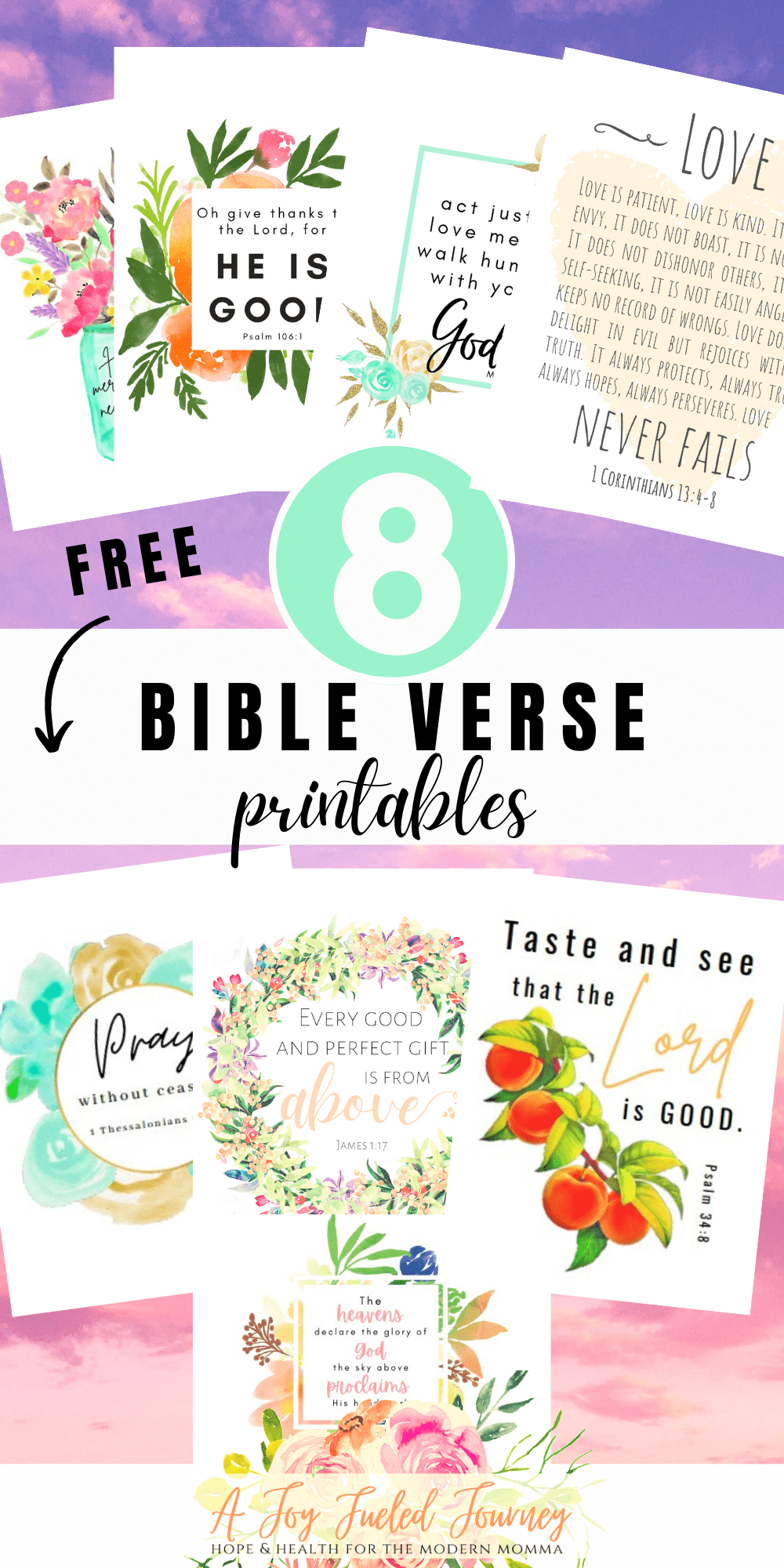 6 Free Printable Bible Verses - A Joy Fueled Journey