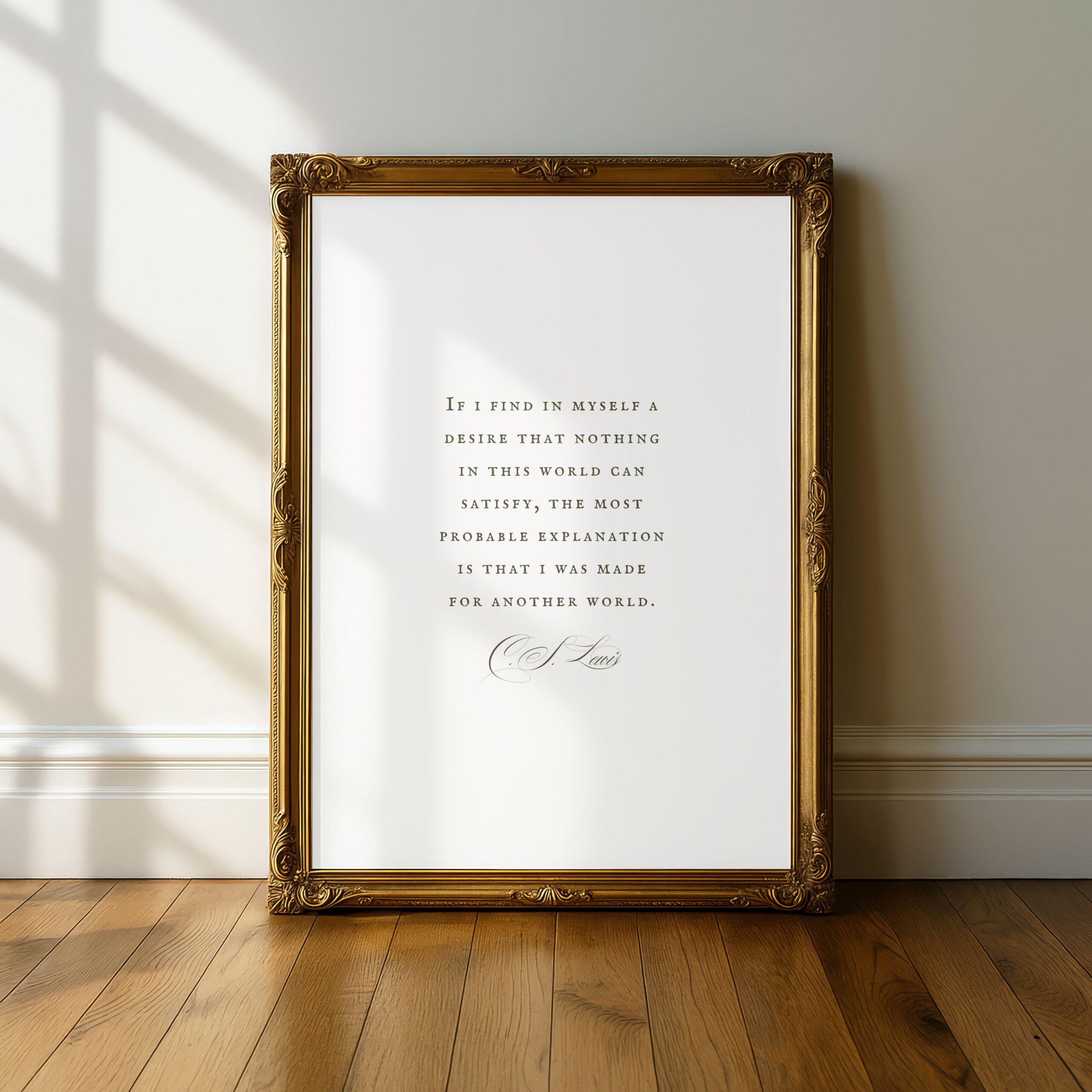 C.S. Lewis Made for Another World Quote Print